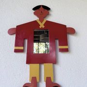 Child's character painted wooden mirror