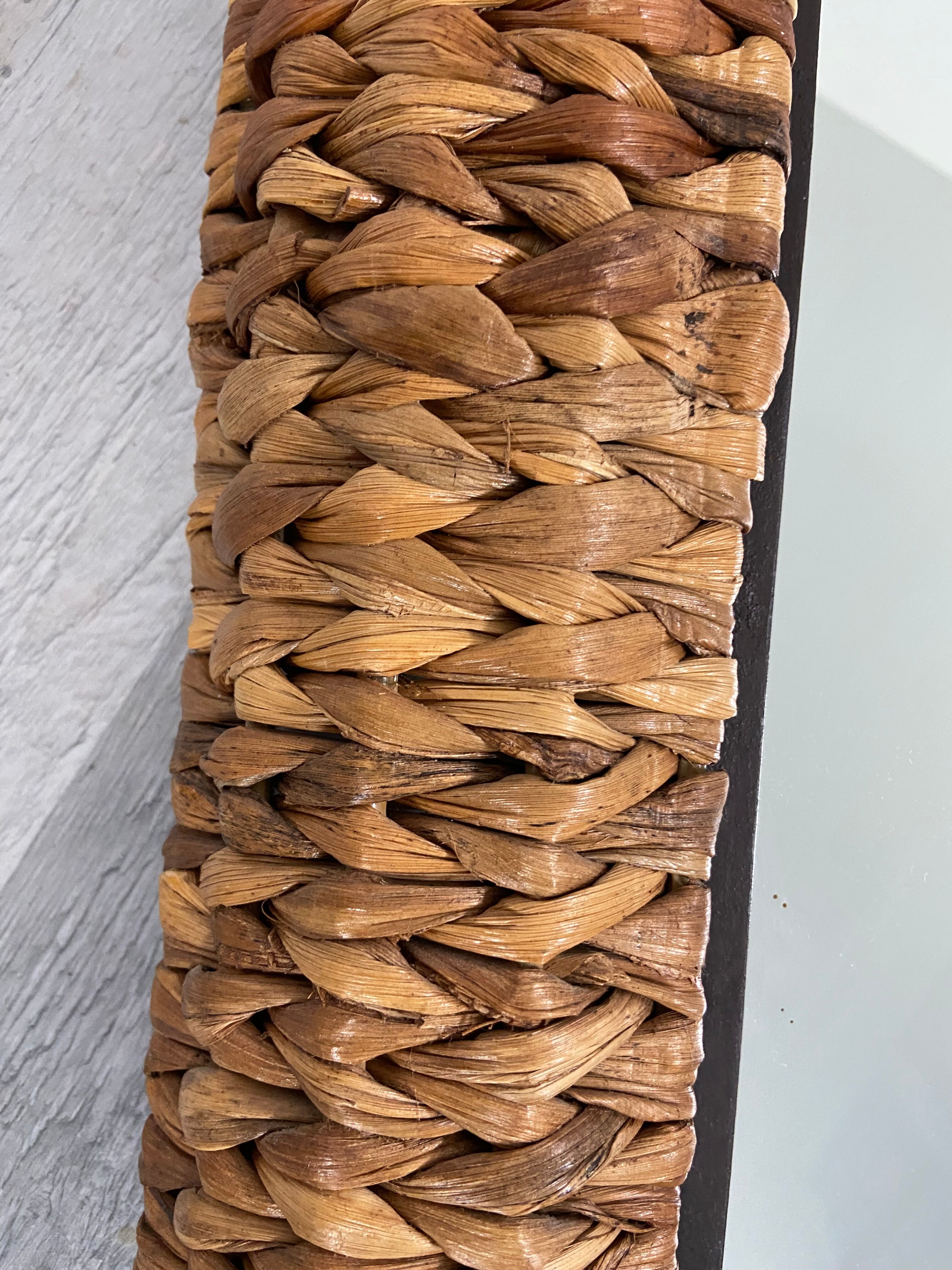 Antique woven wicker mirror 53x71cm