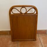 Arched rattan mirror with shelf. 1960.