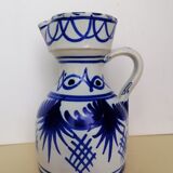 Pitcher glazed stoneware blue and white