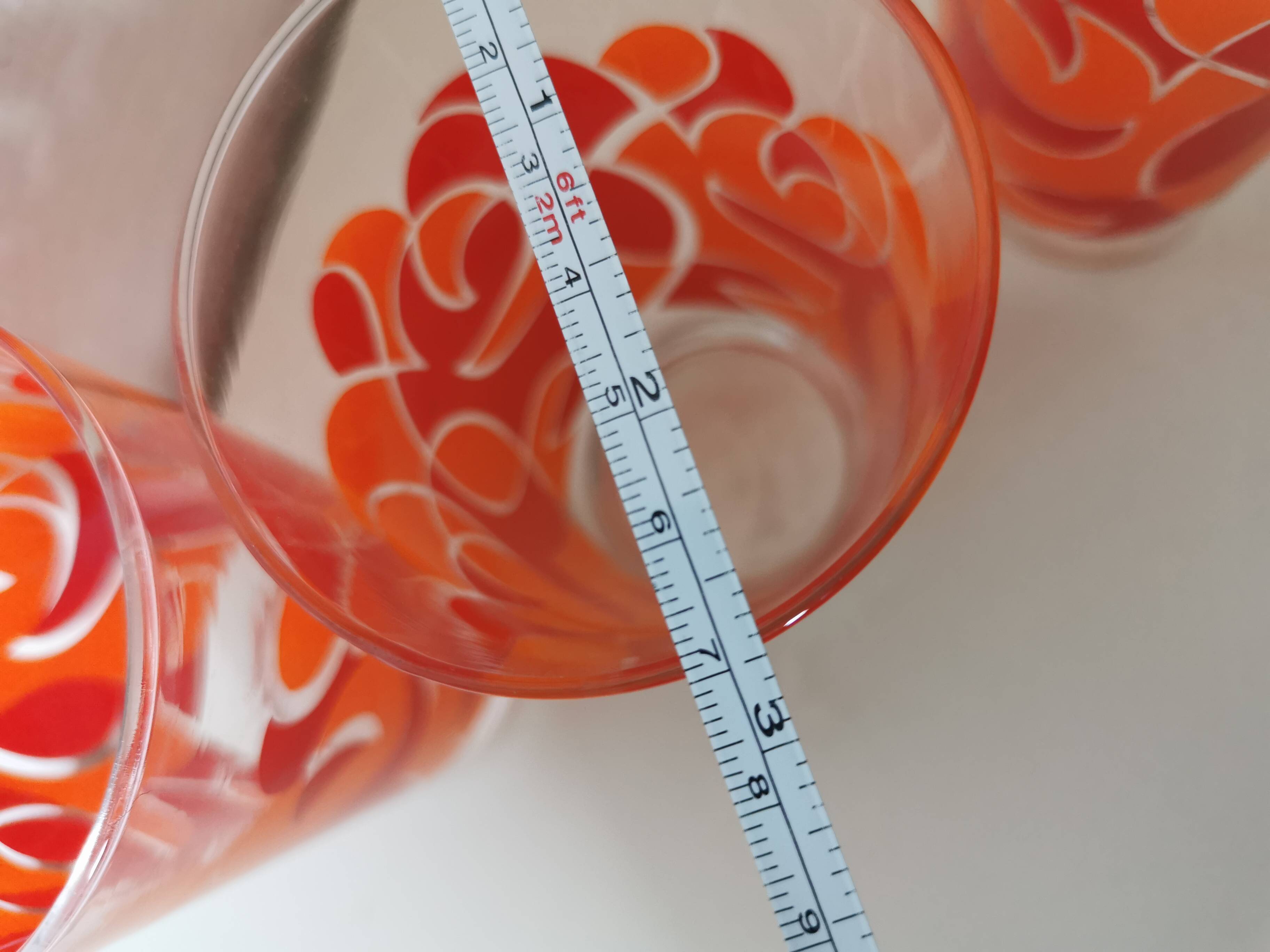 70s orange flower glasses