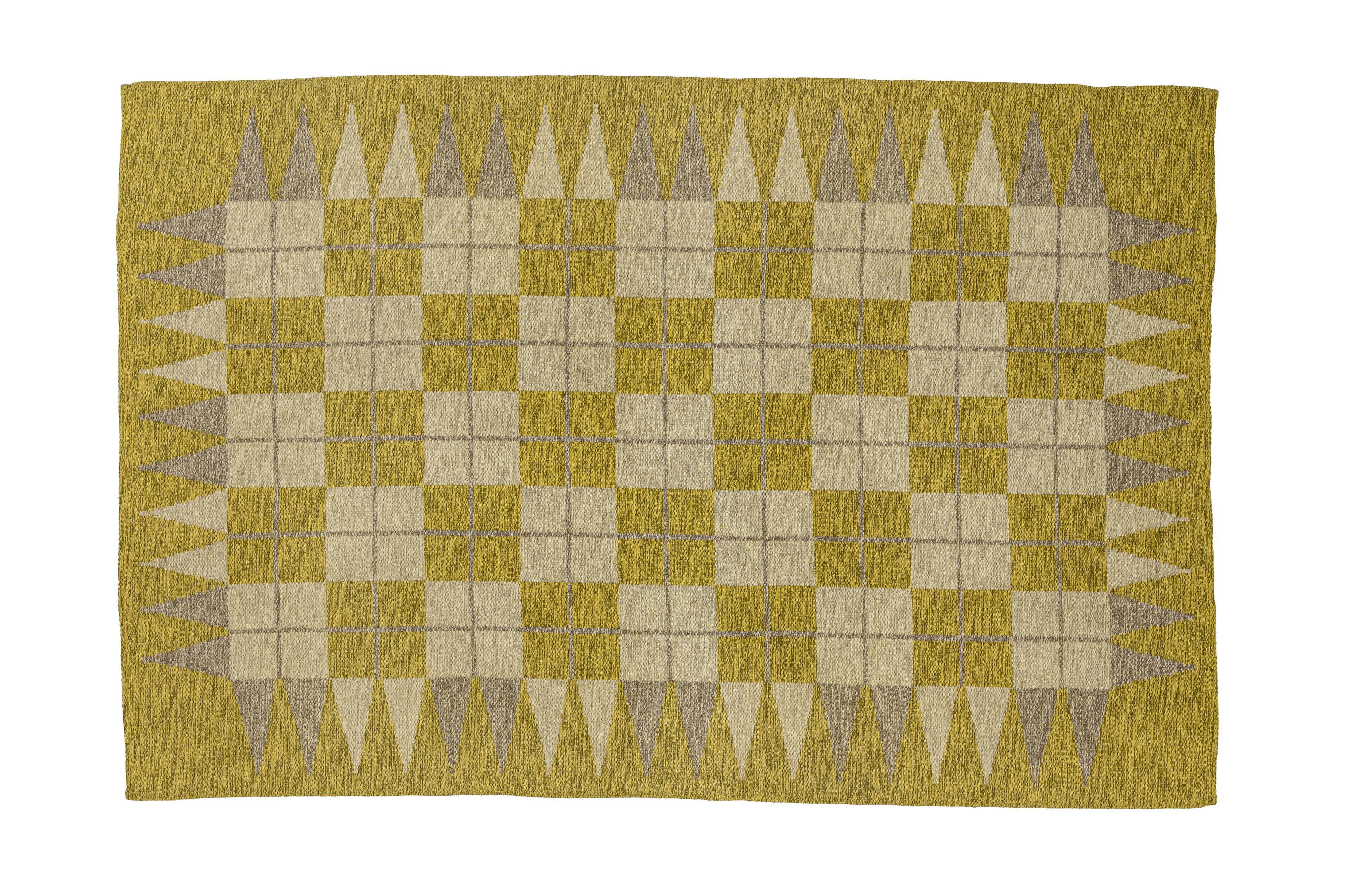 Scandinavian 20th century modern flat weave rug, 234 X 157 cm (92 X 62 in)
