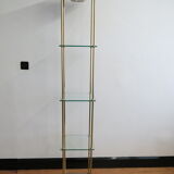 Luminous glass and brass showcase of the Lustrerie Deknudt