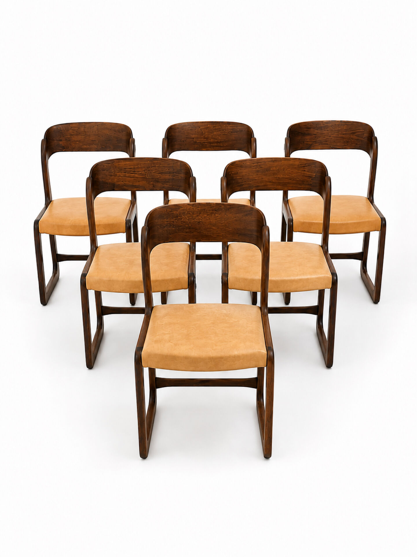 6 sled chairs by Baumann - Seats refurbished to new.