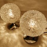 Pair of Vintage Glass Bubble Bedside Lamps