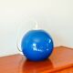 Spherical pendant light in royal blue opaline design 1970