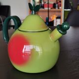 Vintage Copco enamel pear-shaped whistling kettle