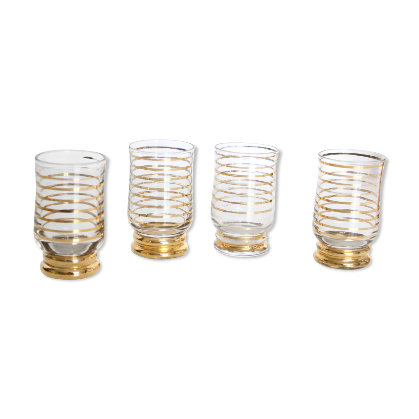 Liquor glasses, 4 glasses, art deco