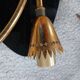 Vintage 1950s wall lights, black metal with gilded brass, 50s retro.