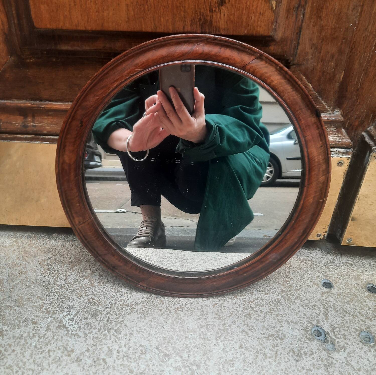 Miroir rond ancien