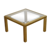 Table basse ou d'appoint en laiton et verre 1970