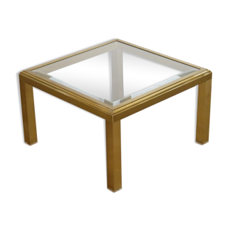 Brass and glass coffee or coffee table