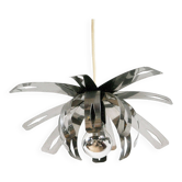 Space age stainless steel pendant light