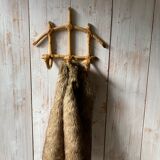 Small vintage rattan hook