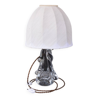 Very Heavy Crystal Twisted Drop Art Deco French Lamp