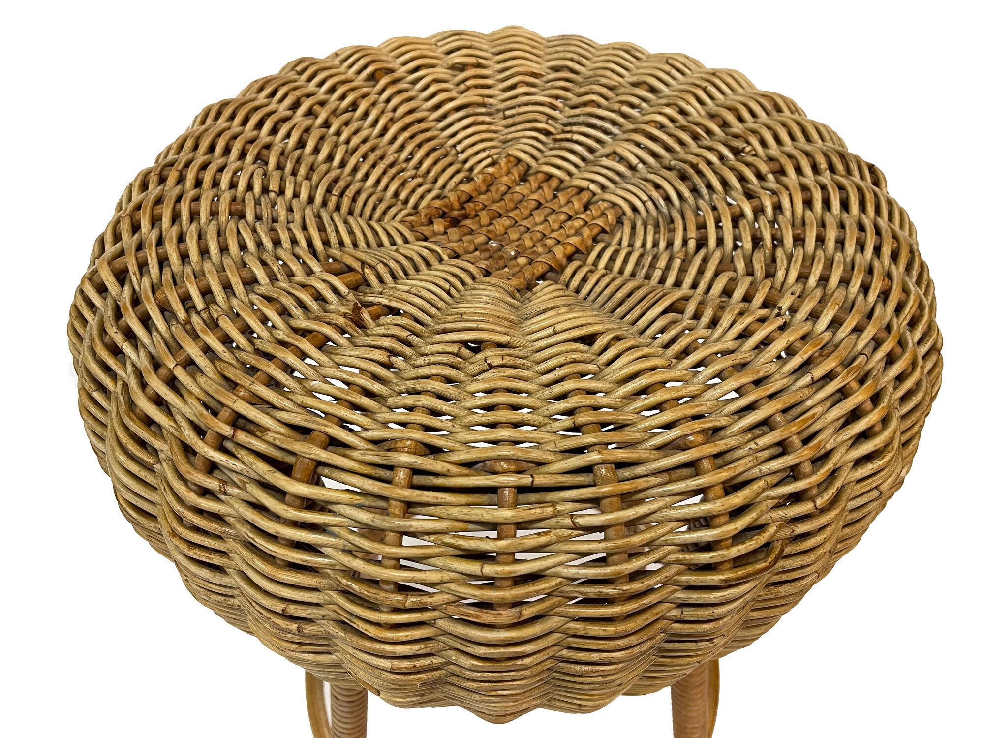 Set of four vintage rattan bar stools 1960 Nederland Design