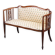 Art Nouveau Two-Seater Canapé or Bench in Mahogany, Early 1900s