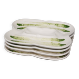 Lot of 4 Dish Minton Faience circa 1900 Asparagus Majolica