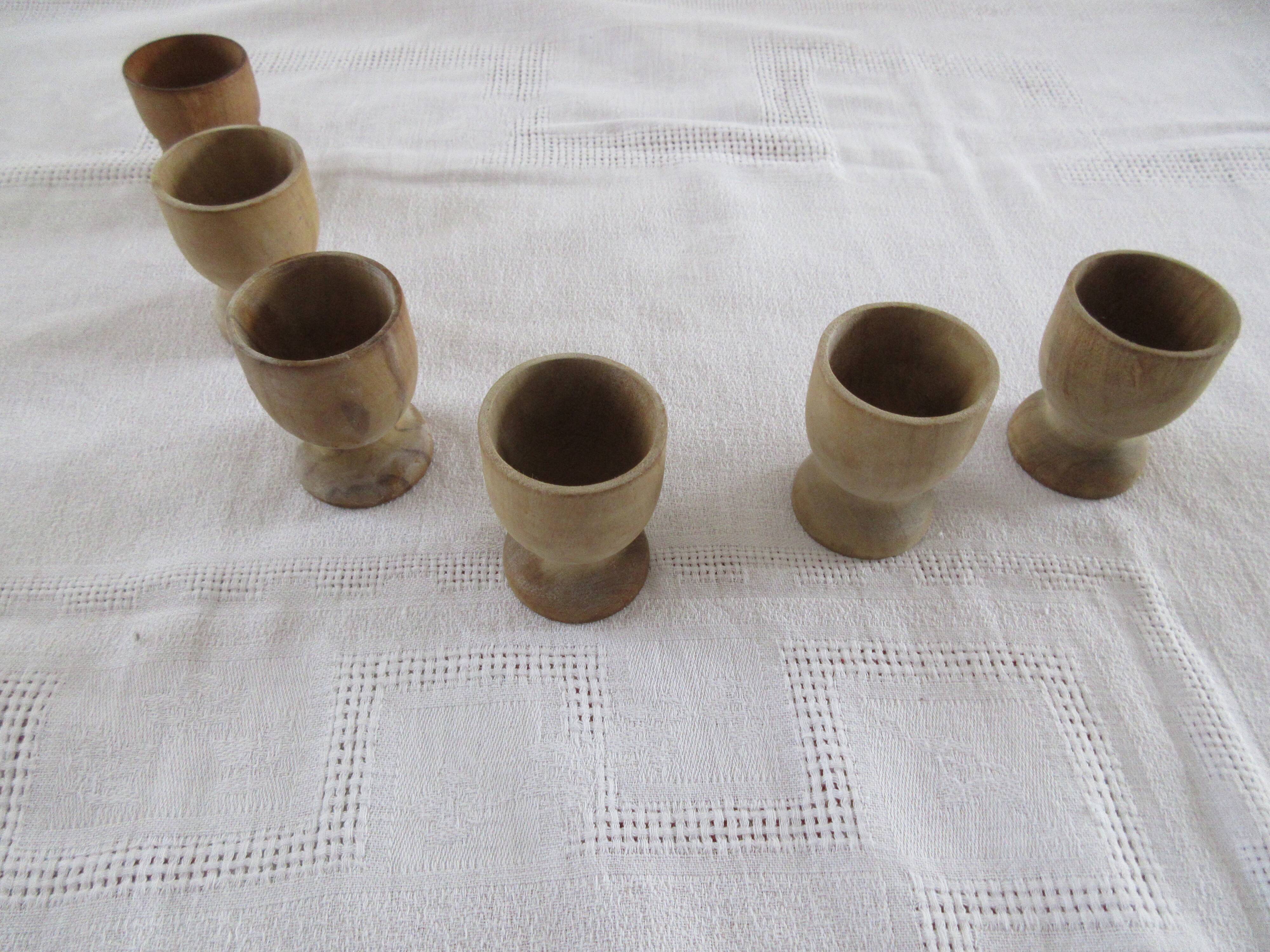 6 olive wood shells
