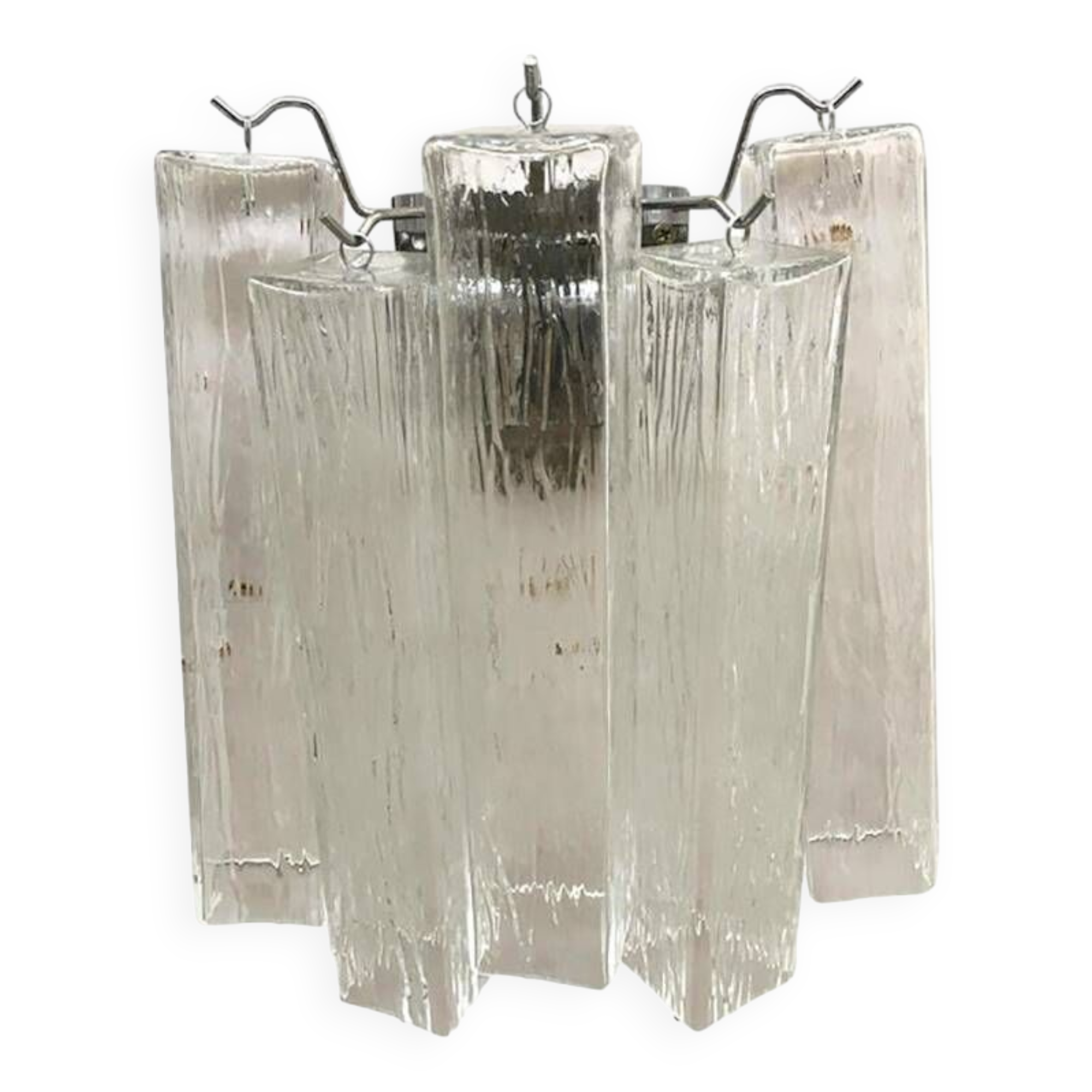21st Century Clear "Squared" Murano Glass Wall Sconces