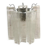 21st Century Clear "Squared" Murano Glass Wall Sconces
