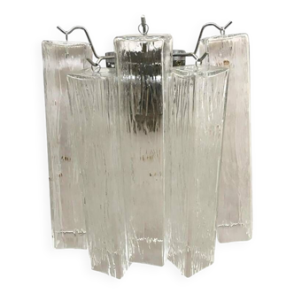 21st Century Clear "Squared" Murano Glass Wall Sconces