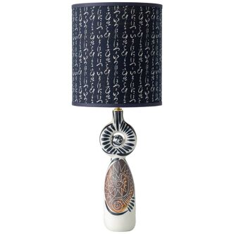 Figurative ceramic table lamp in Spanish Picasso style by Otero Regal.