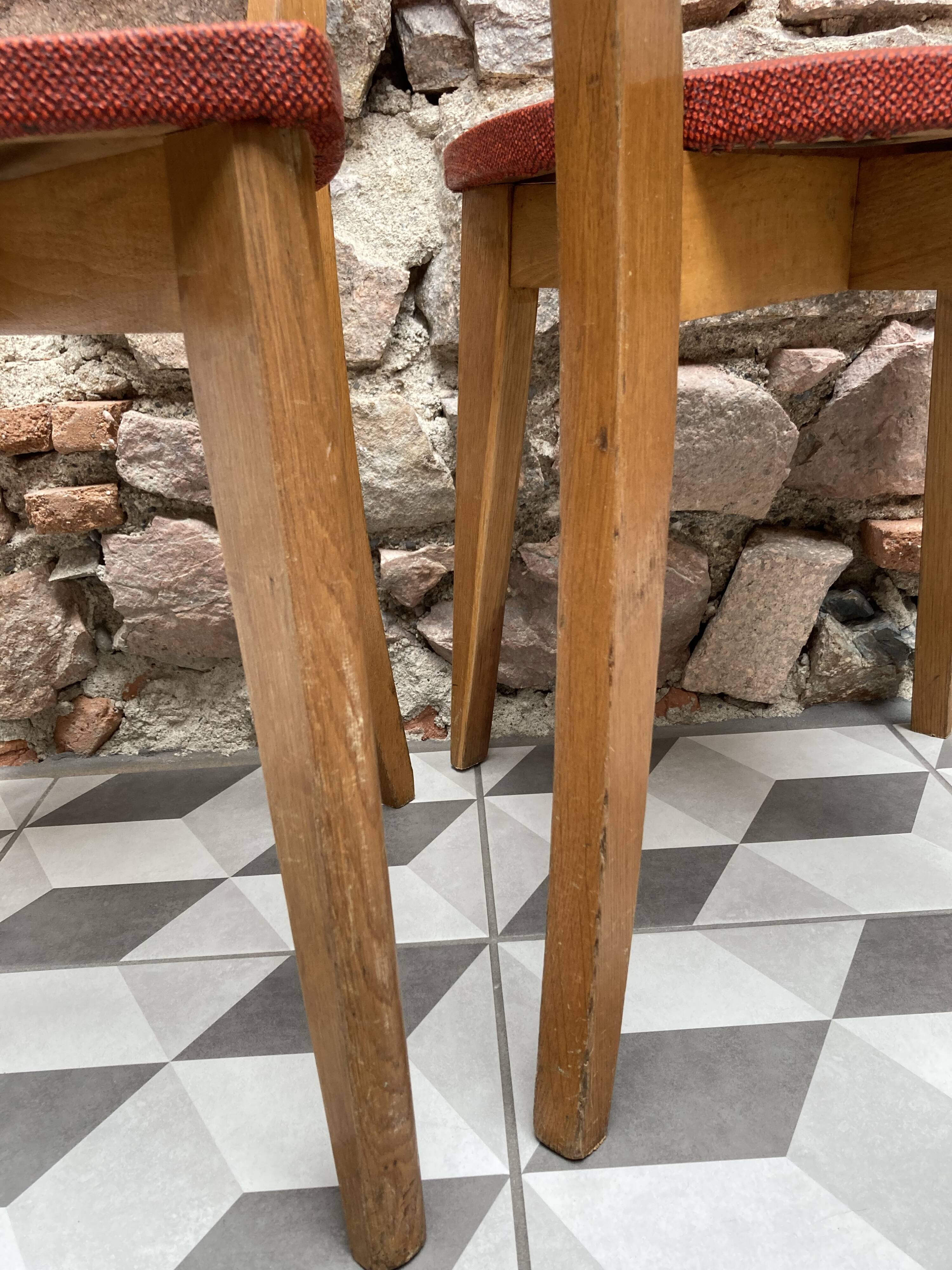 Pair of red bistro chairs