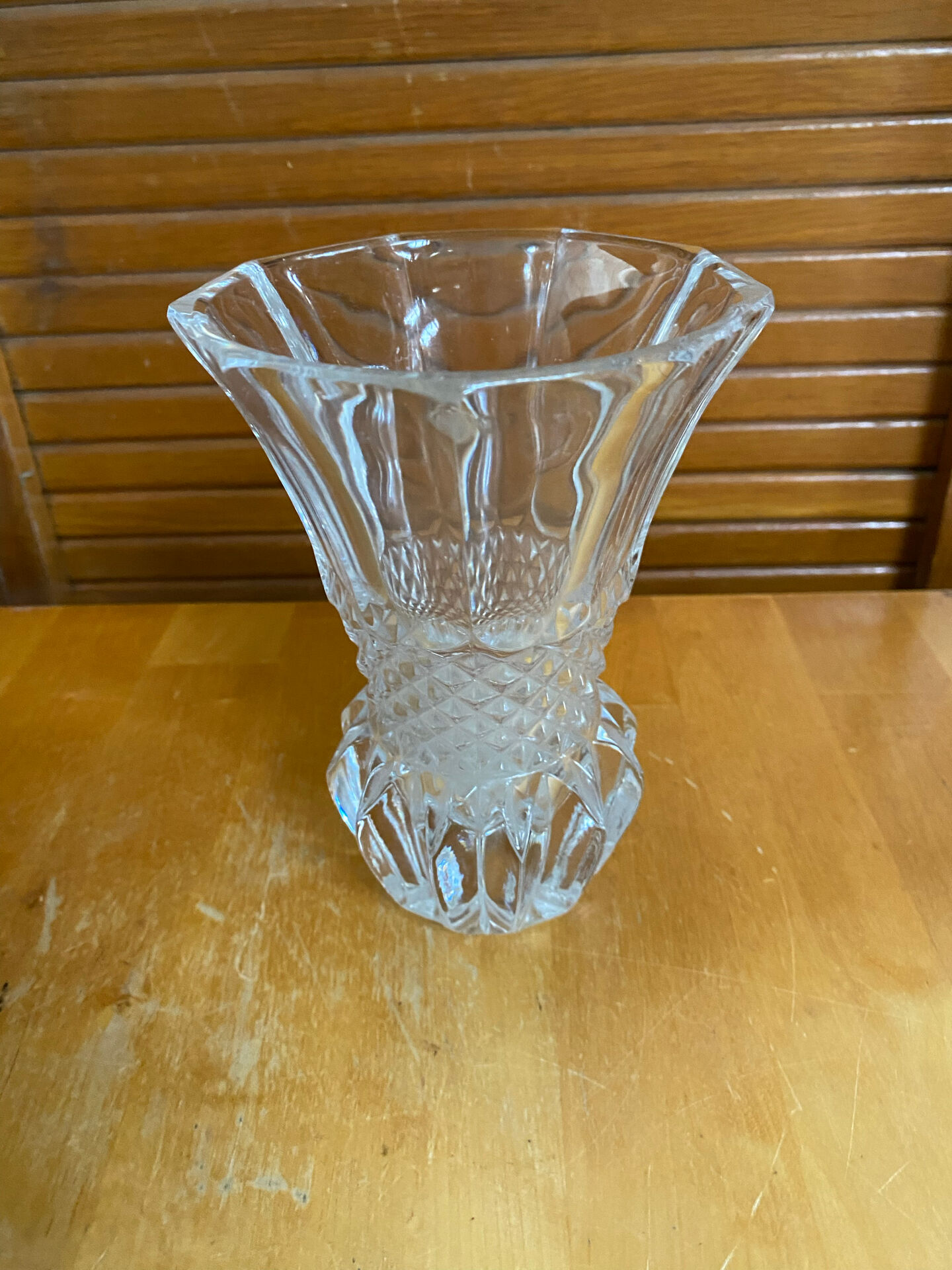Antique vase val saint lambert model baden diamond cut crystal vintage