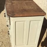 Louis XV style chest of drawers, patinated and waxed, natural wood top