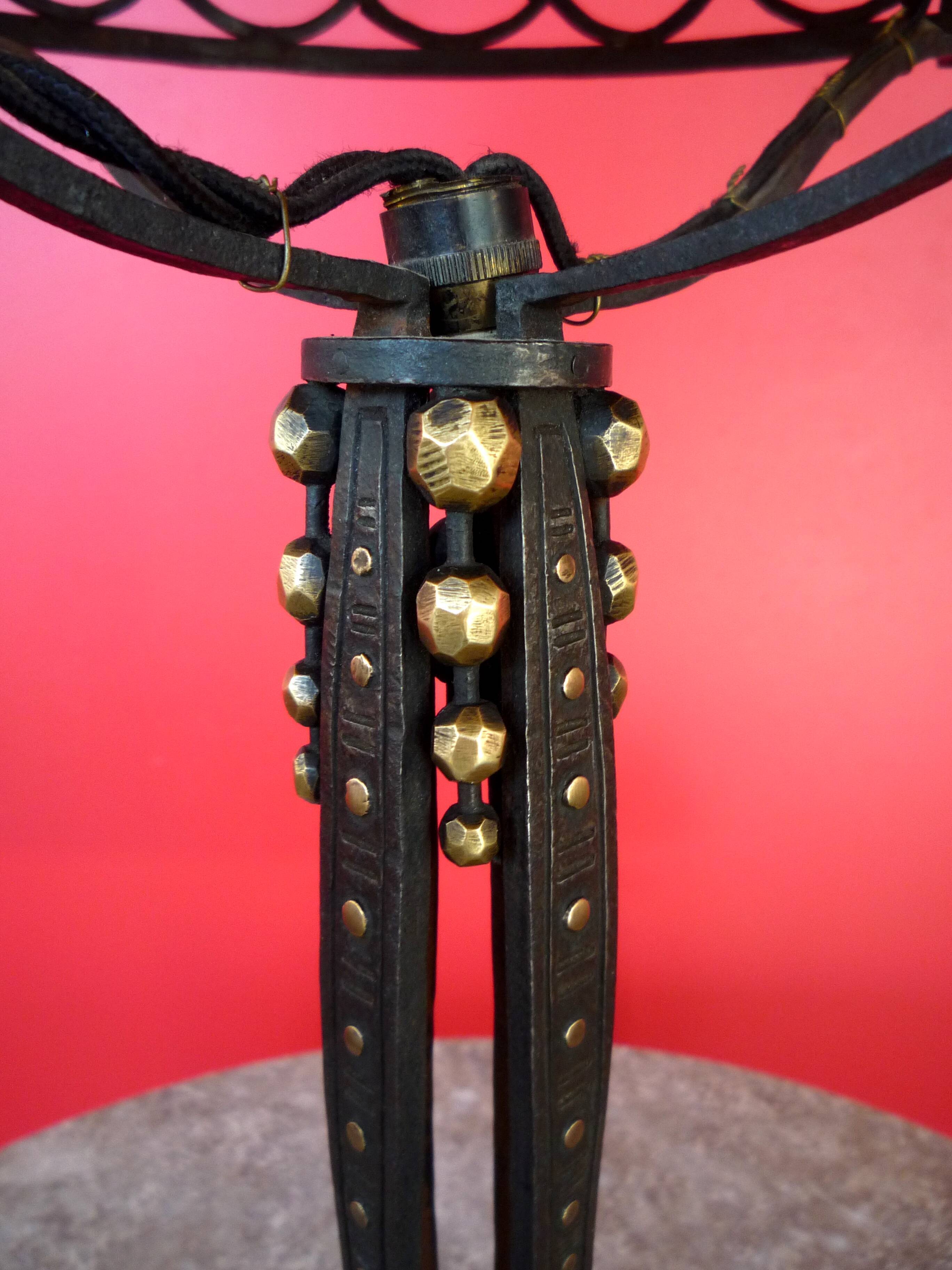 Raymond Subes art deco wrought iron lamp