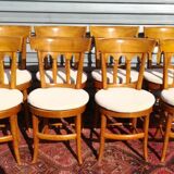 suite of 8 mulched chairs in cherry