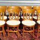 suite of 8 mulched chairs in cherry