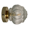 Vintage globe wall or ceiling light in transparent glass