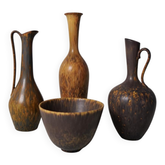 Collection of 4 Ceramic Vases by Gunnar Nylund Rörstrand Sweden, 1950s