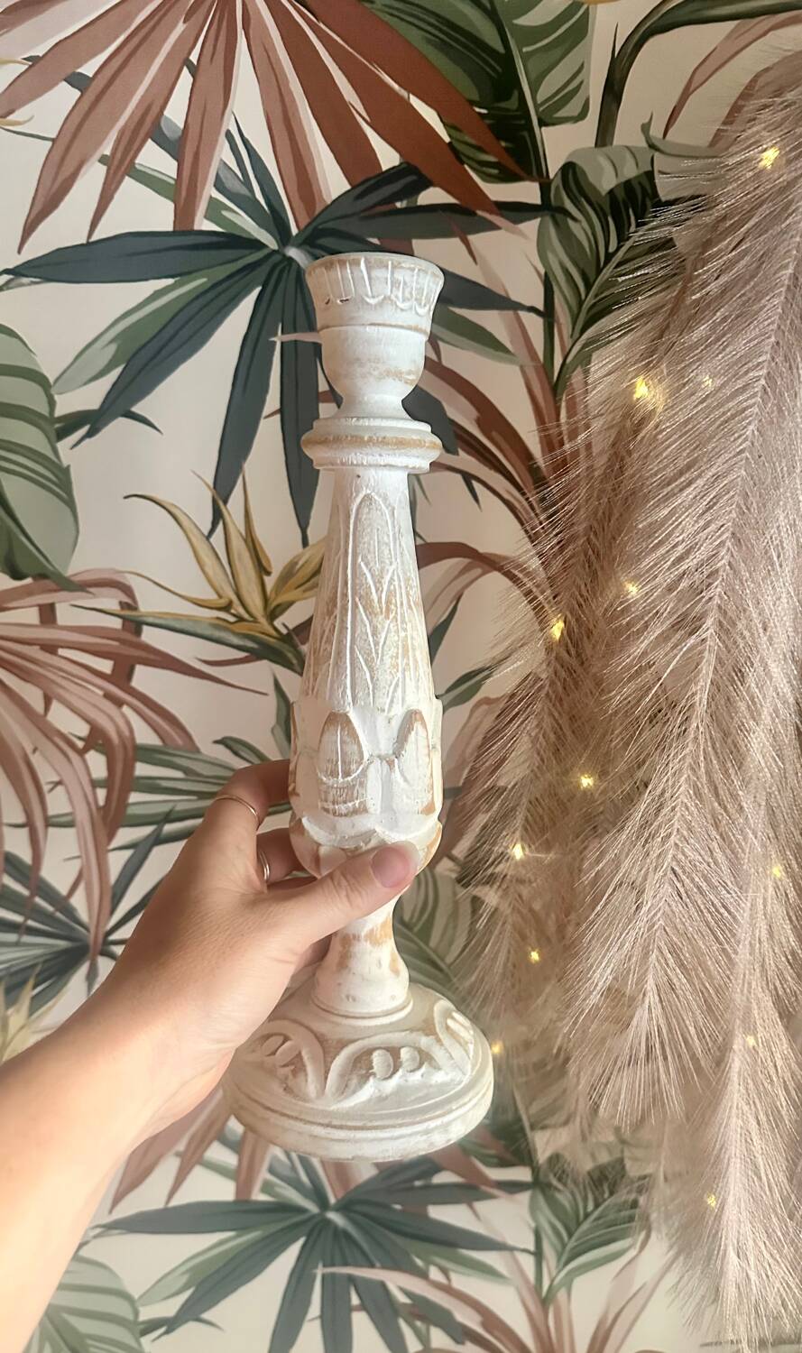 Bougeoir blanc ancien