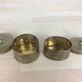 2 golden brass jewelry boxes