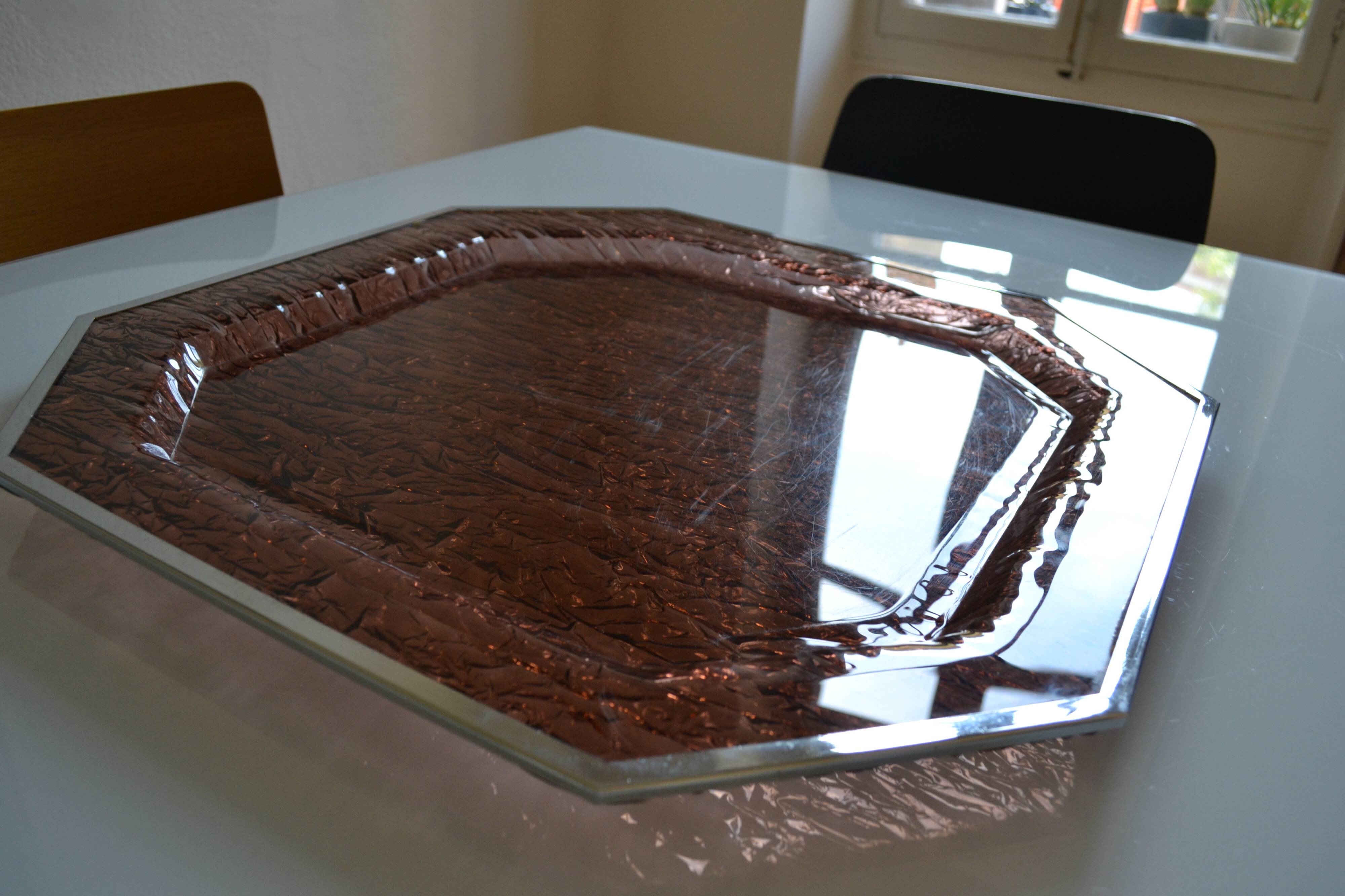 1970 tray in smoked lucite