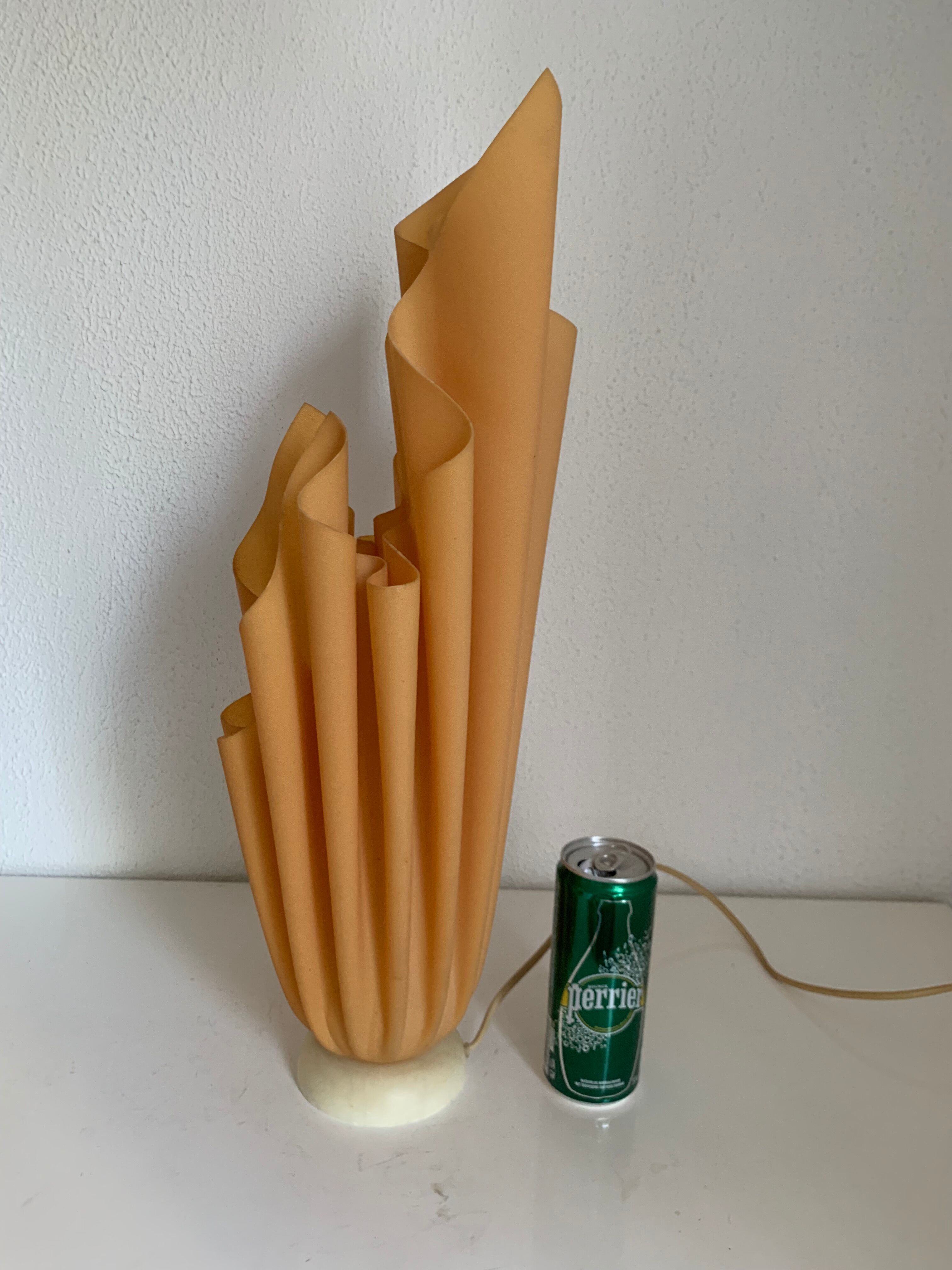 Vintage 1970s Athena Georgia Jacob Salmon Draped Lamp - 50 cm