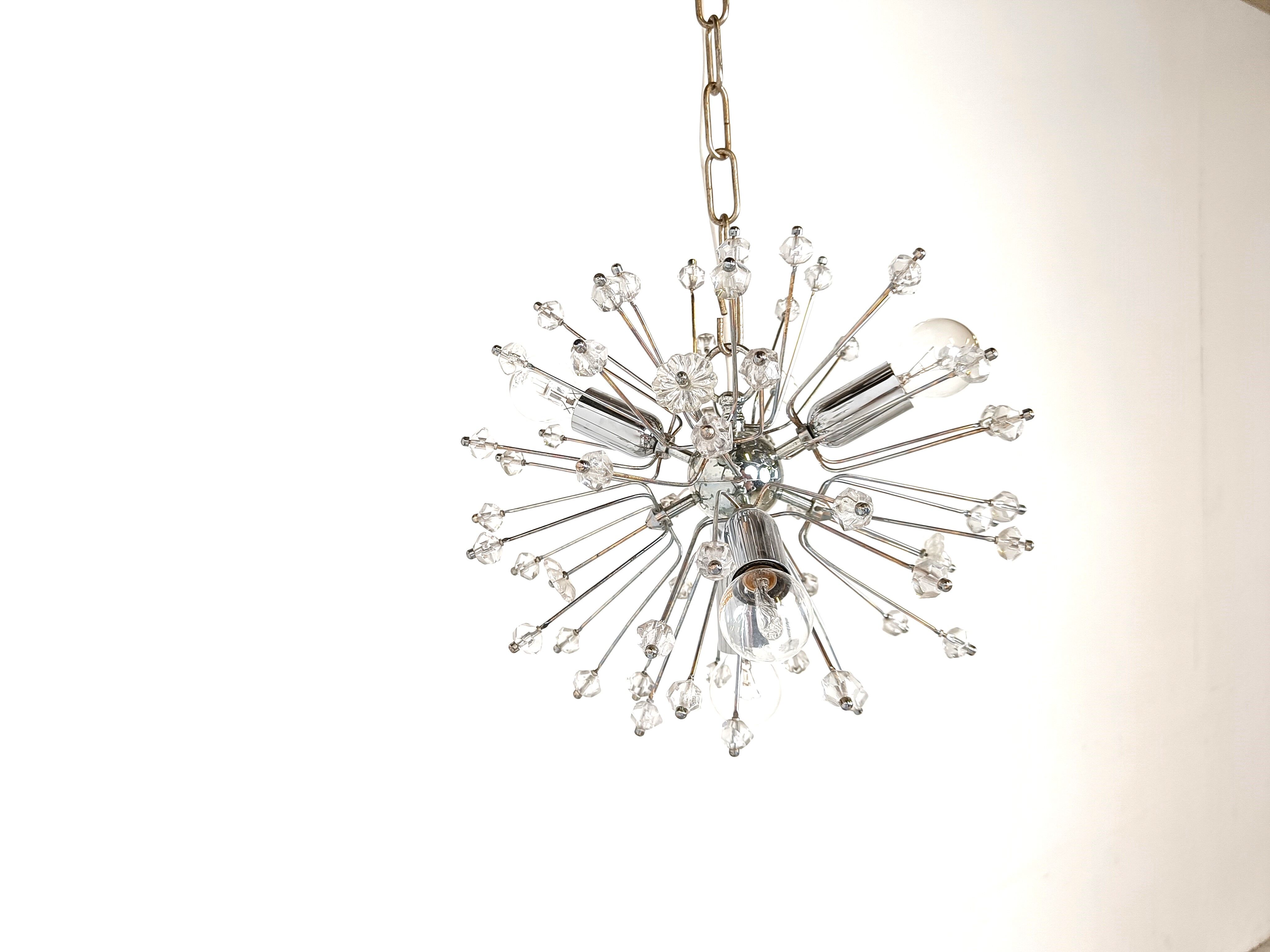 Mid century glass sputnik chandelier by Emil Stejnar, 1970s