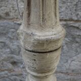 Baluster lamp foot in patinated wood