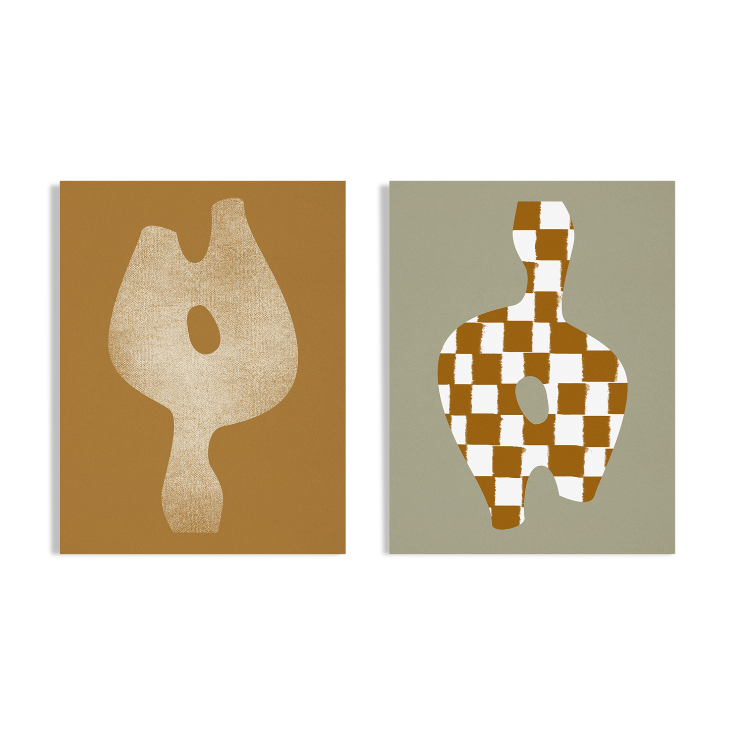 Pair of prints, checkered wall art set of two, 50x70cm