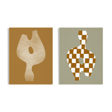 Pair of prints, checkered wall art set of two, 50x70cm