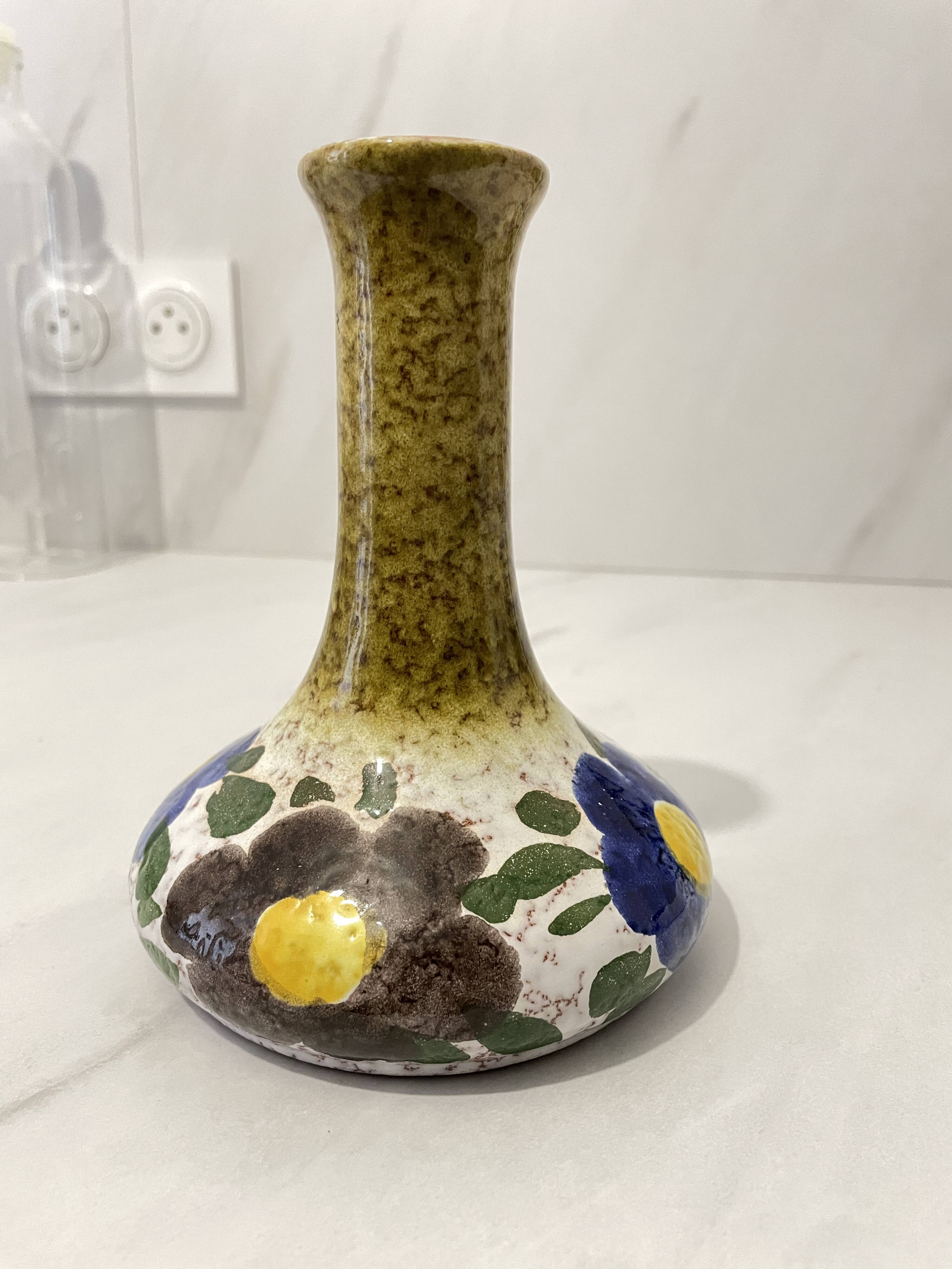 Rare enamelled ceramic vase no. 9101/1 - 1960s / 70s - west germany