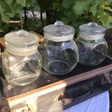 Set of 3 glass candy jars
