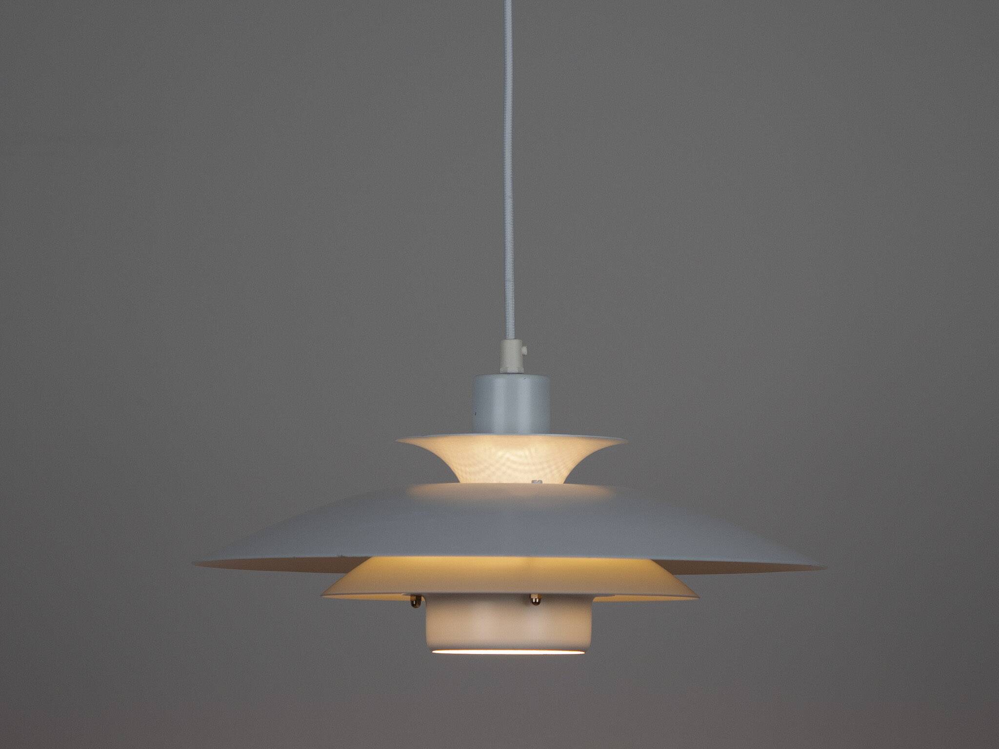 Pair of 2 vintage pendant lamps Volga by Kurt Wiborg, Jeka, 1980s