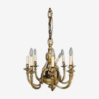 Louis XVI style gilt bronze chandelier