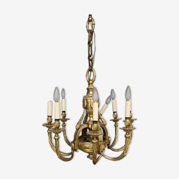 Lustre en bronze doré style Louis XVI