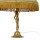 Vintage Table Lamp Female Figure Brass and Onyx Marble