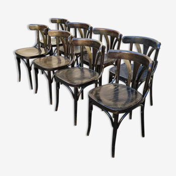 Série de huit chaises bistrot